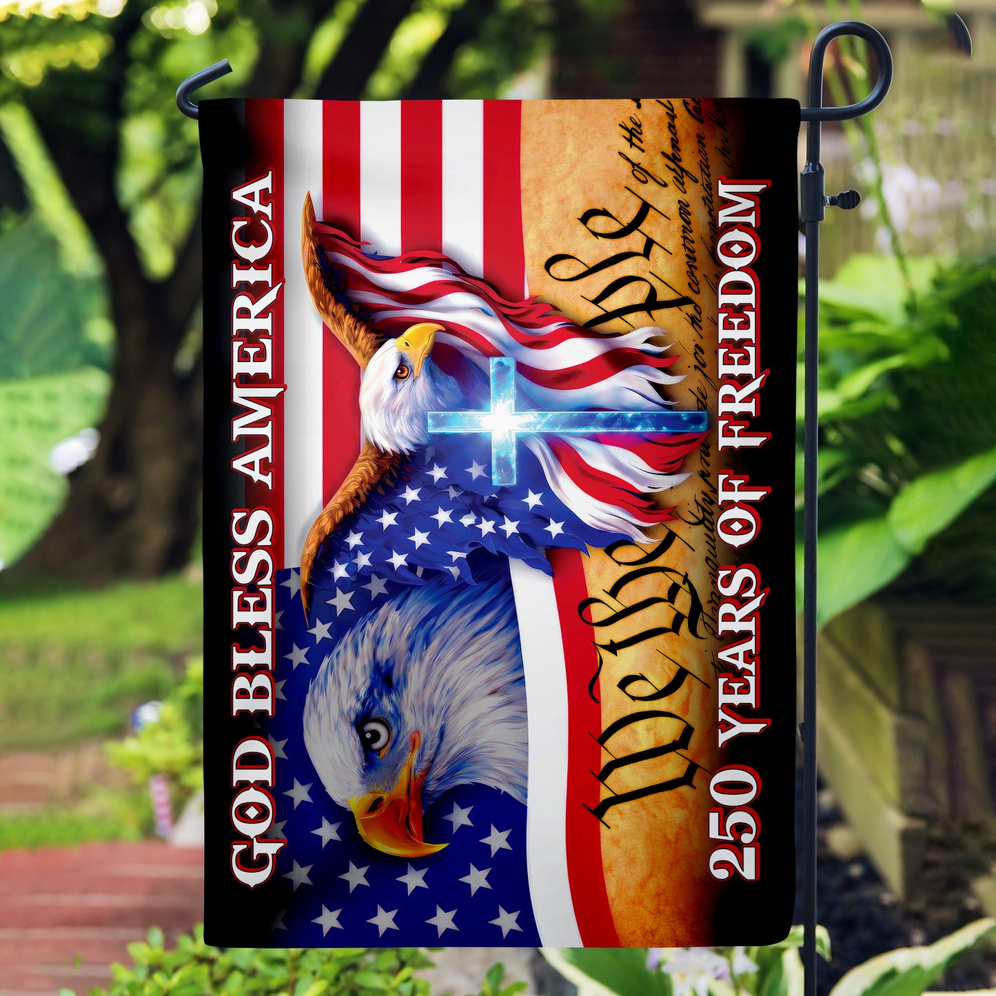 250 Years of Freedom Flag, We the People, God Bless America