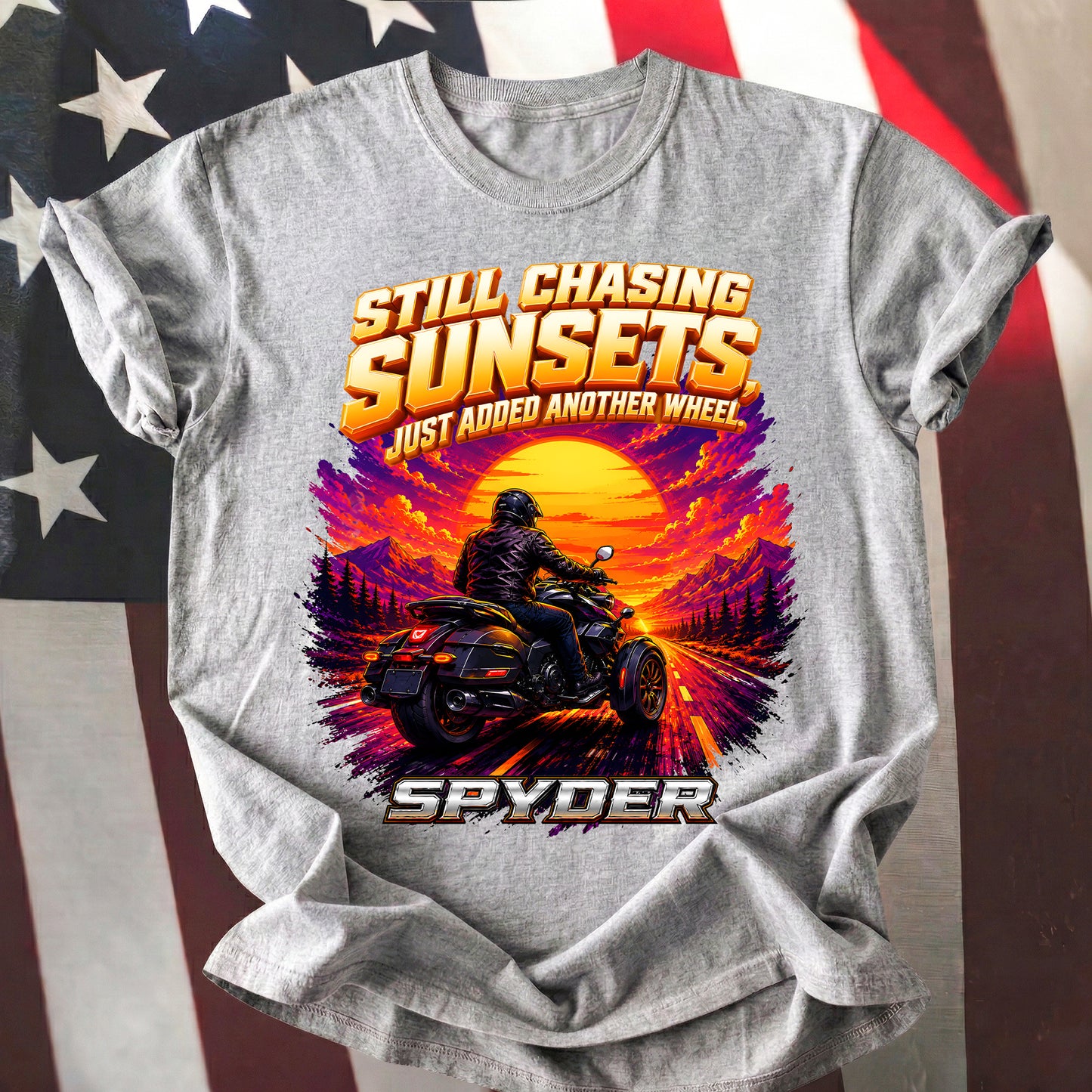 Still Chasing Sunsets Just Added Another Wheel Spyders T-shirt