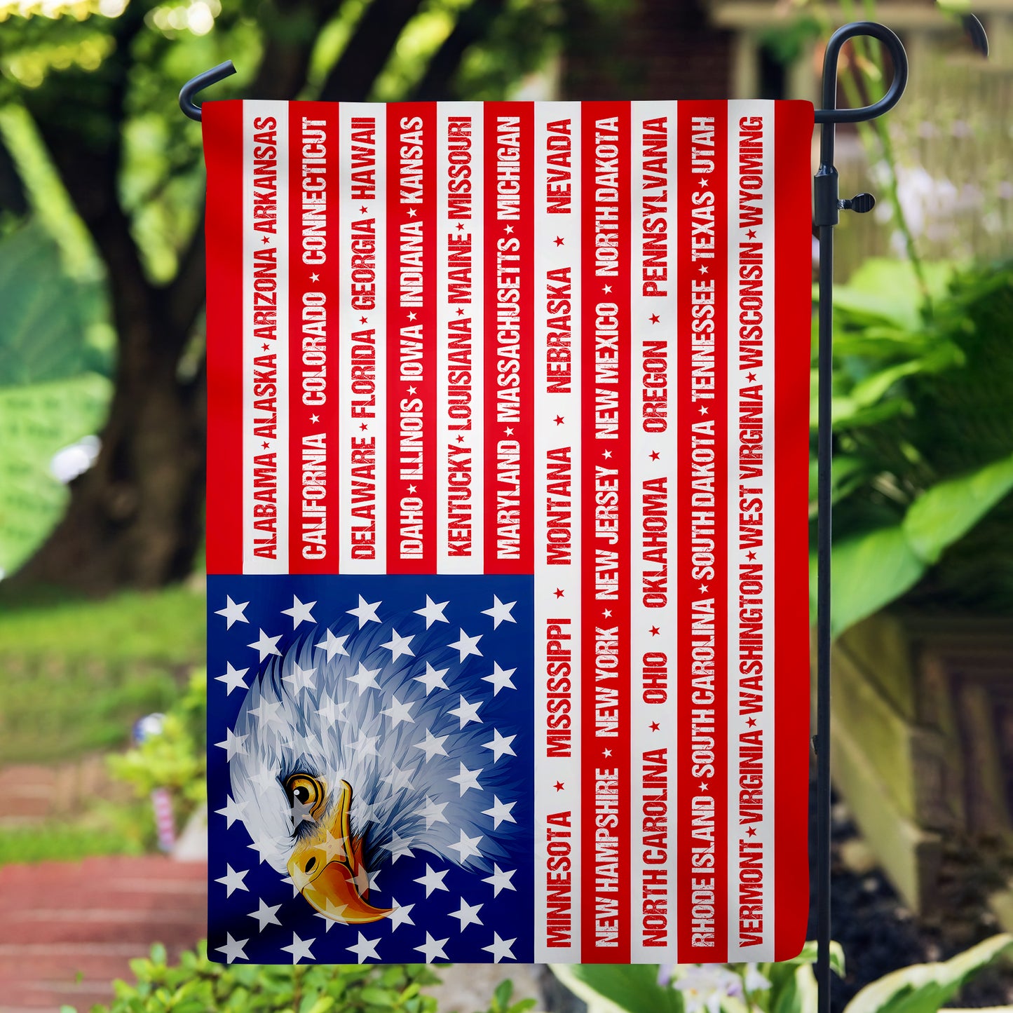 Patriotic 250th Anniversary 50 States Eagle America Flag