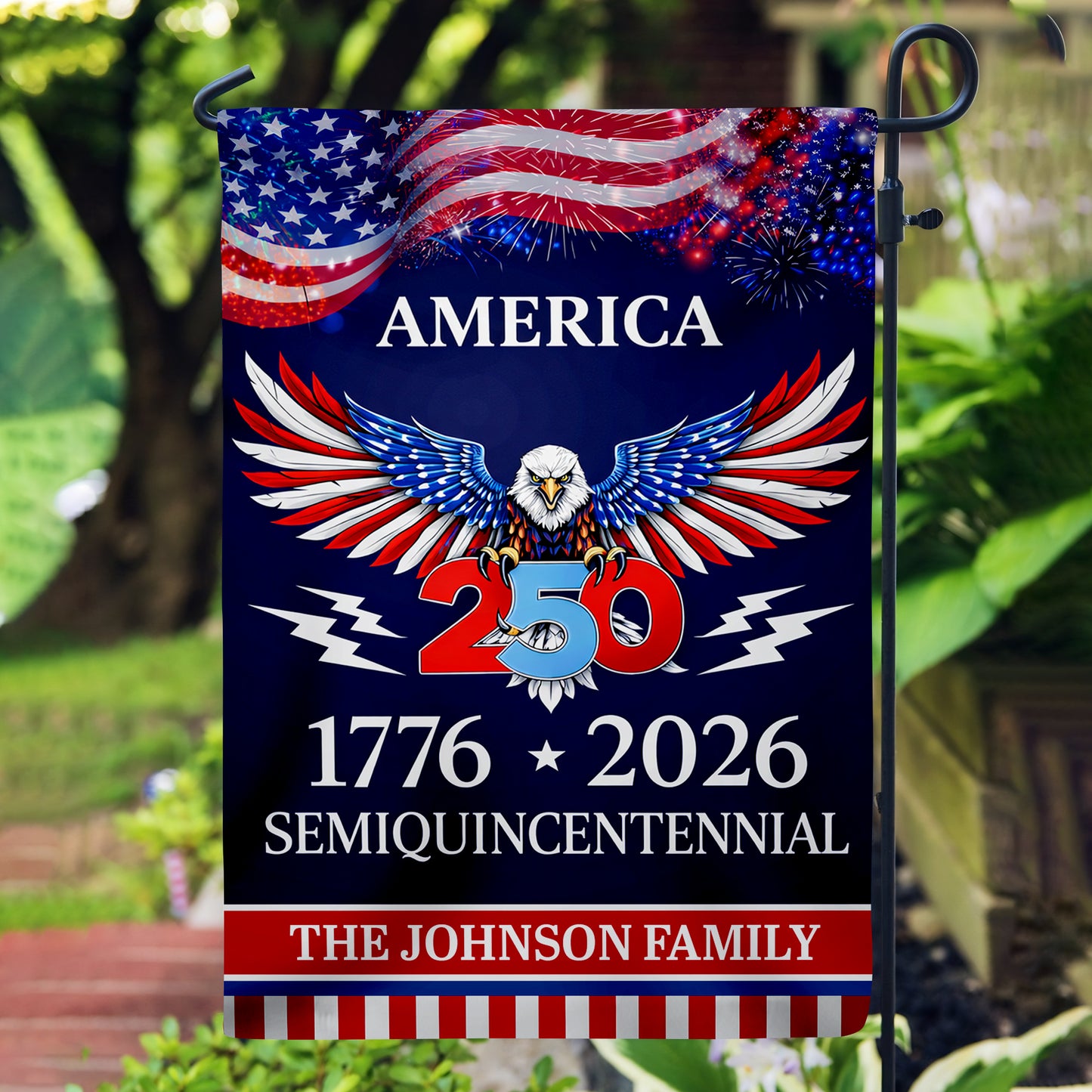 Custom 250 Years America Semiquincentennial Garden Flag