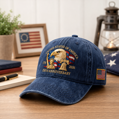 American 250 Years Anniversary Patriotic Eagle Liberty Cap
