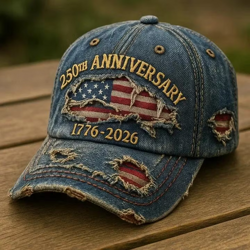 Vintage 250th Anniversary Embroidered Distressed Baseball Cap