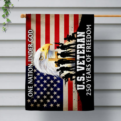 US Veteran One Nation Under God Patriotic 250th Anniversary Flag