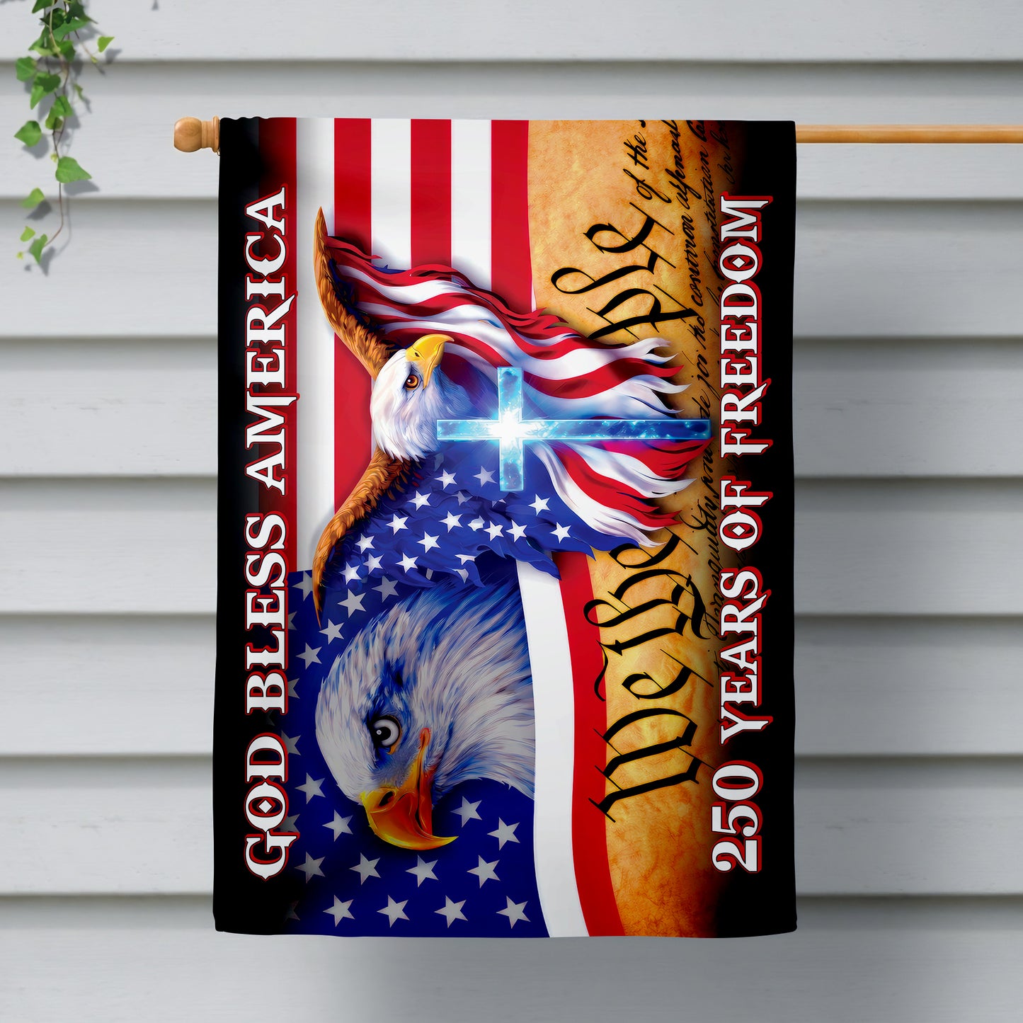 250 Years of Freedom Flag, We the People, God Bless America