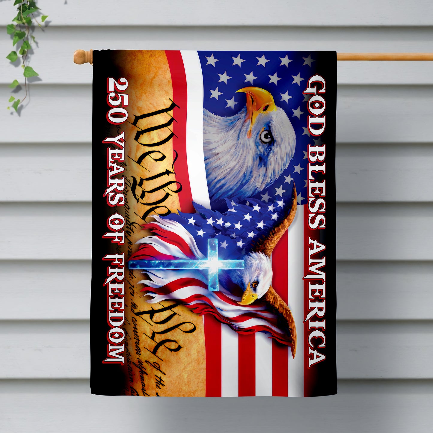 250 Years of Freedom Flag, We the People, God Bless America