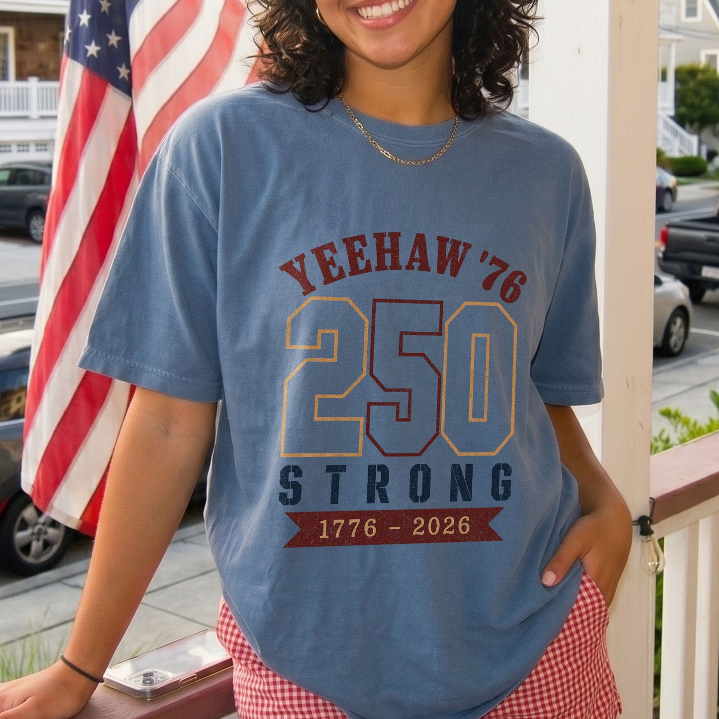 Yeehaw' 76 Cowgirl 250 years Strong, America Semiquincentennial Comfort Colors Shirt