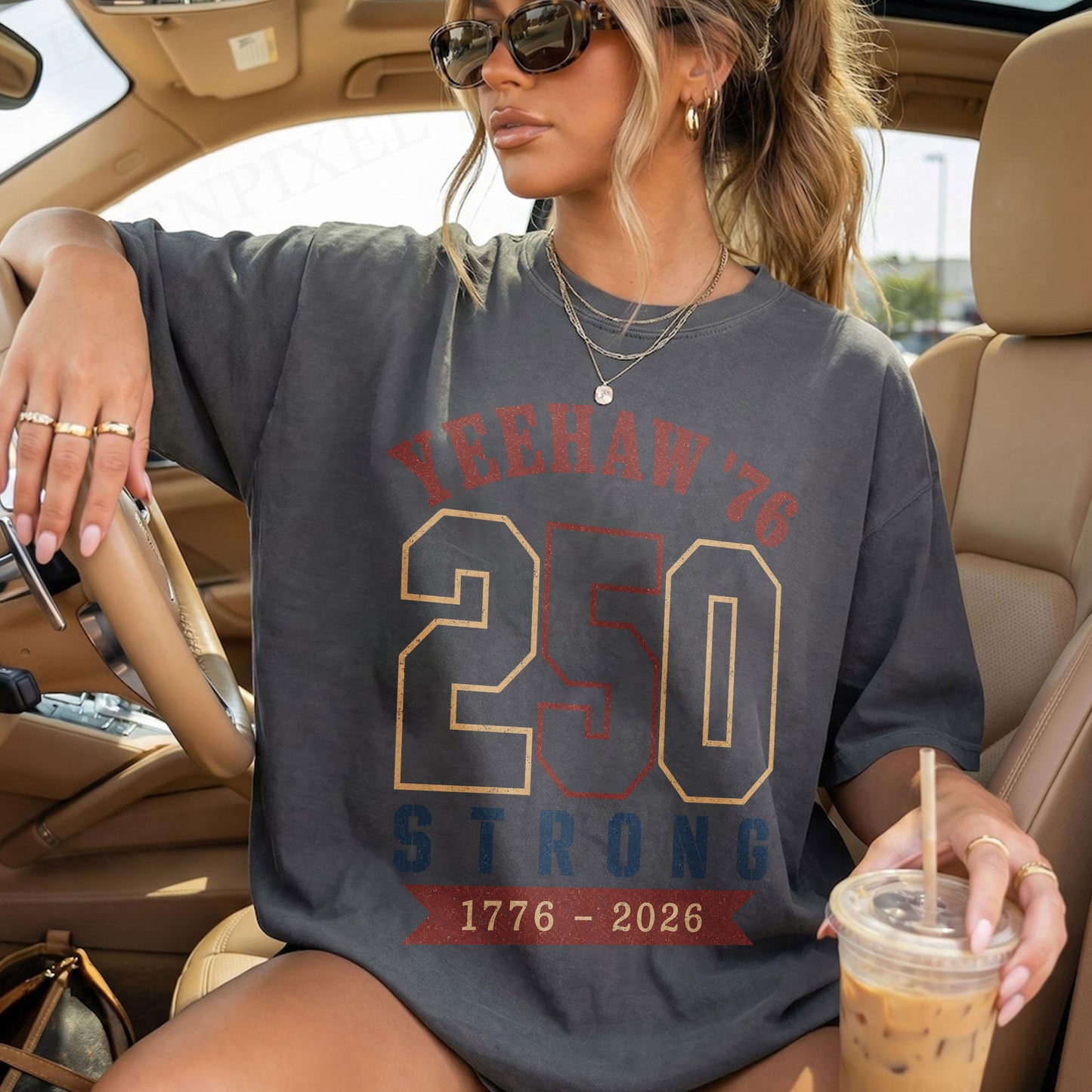 Yeehaw' 76 Cowgirl 250 years Strong, America Semiquincentennial Comfort Colors Shirt