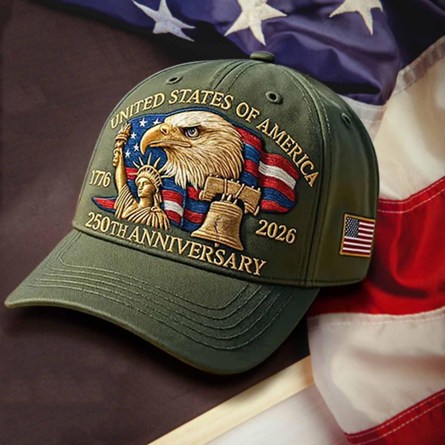 American 250 Years Anniversary Patriotic Eagle Liberty Cap