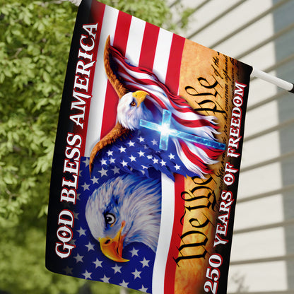 250 Years of Freedom Flag, We the People, God Bless America