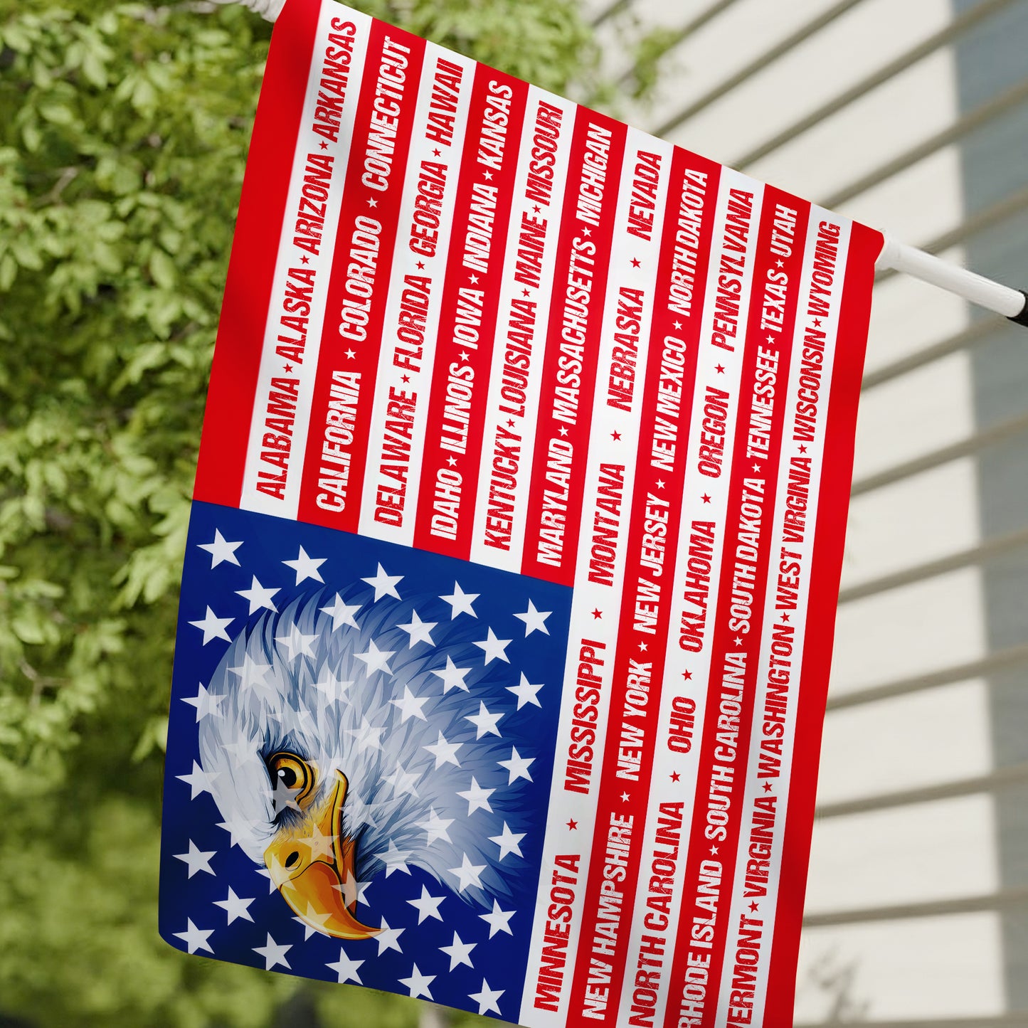 Patriotic 250th Anniversary 50 States Eagle America Flag
