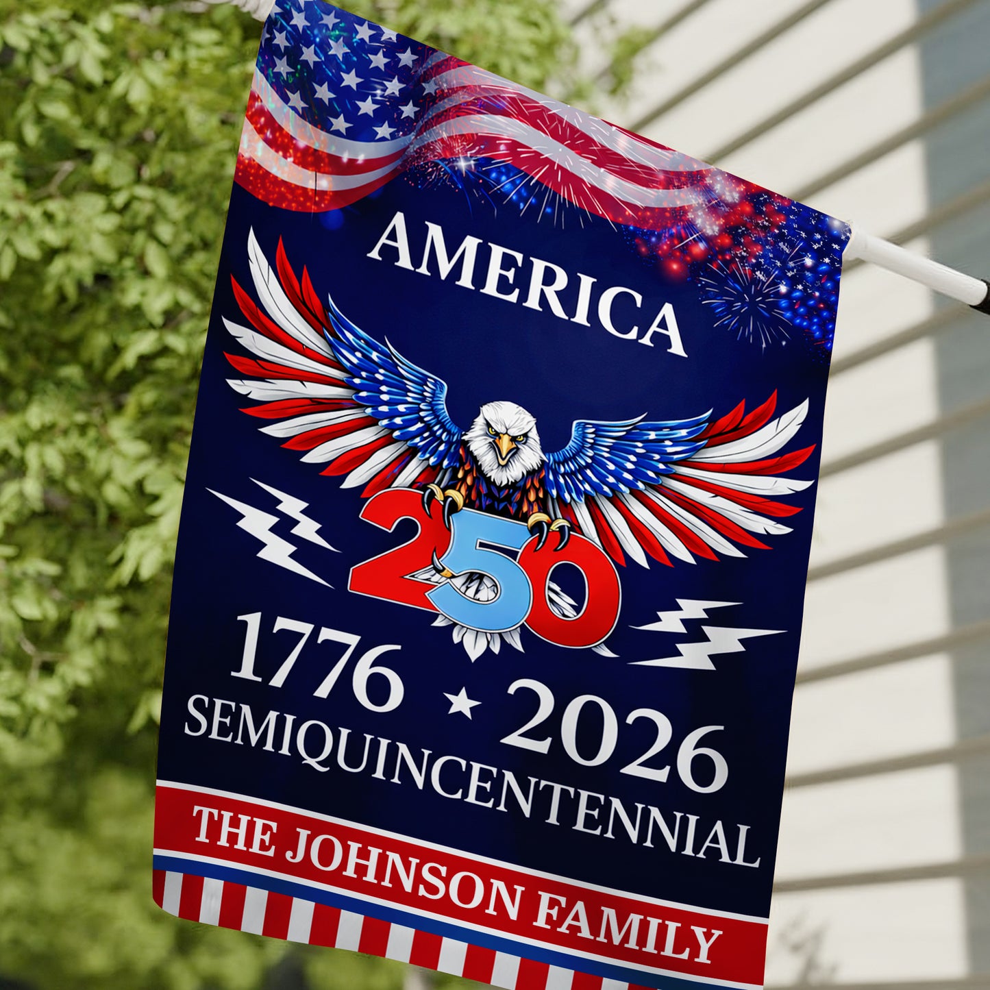 Custom 250 Years America Semiquincentennial Garden Flag