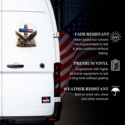 🔥 LIMITED TIME OFFER – 250th Anniversary Faith Freedom Patriotic Decal