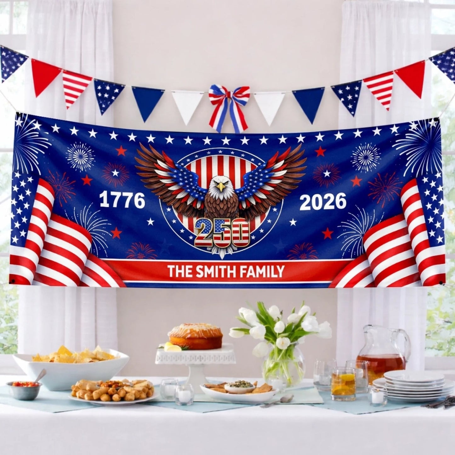 Custom Outdoor Banner – Personalized America 250th Gifts for Family