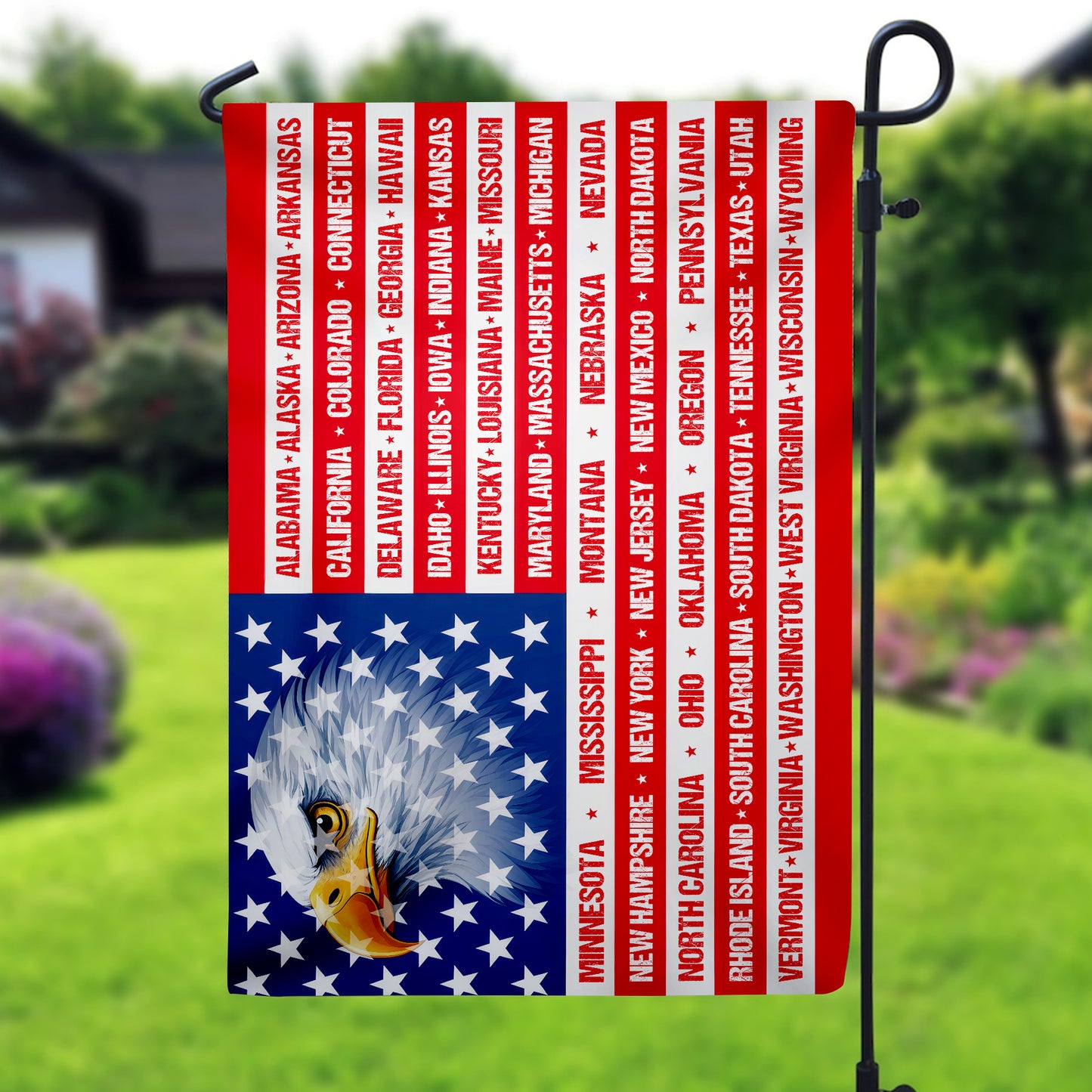 Patriotic 250th Anniversary 50 States Eagle America Flag