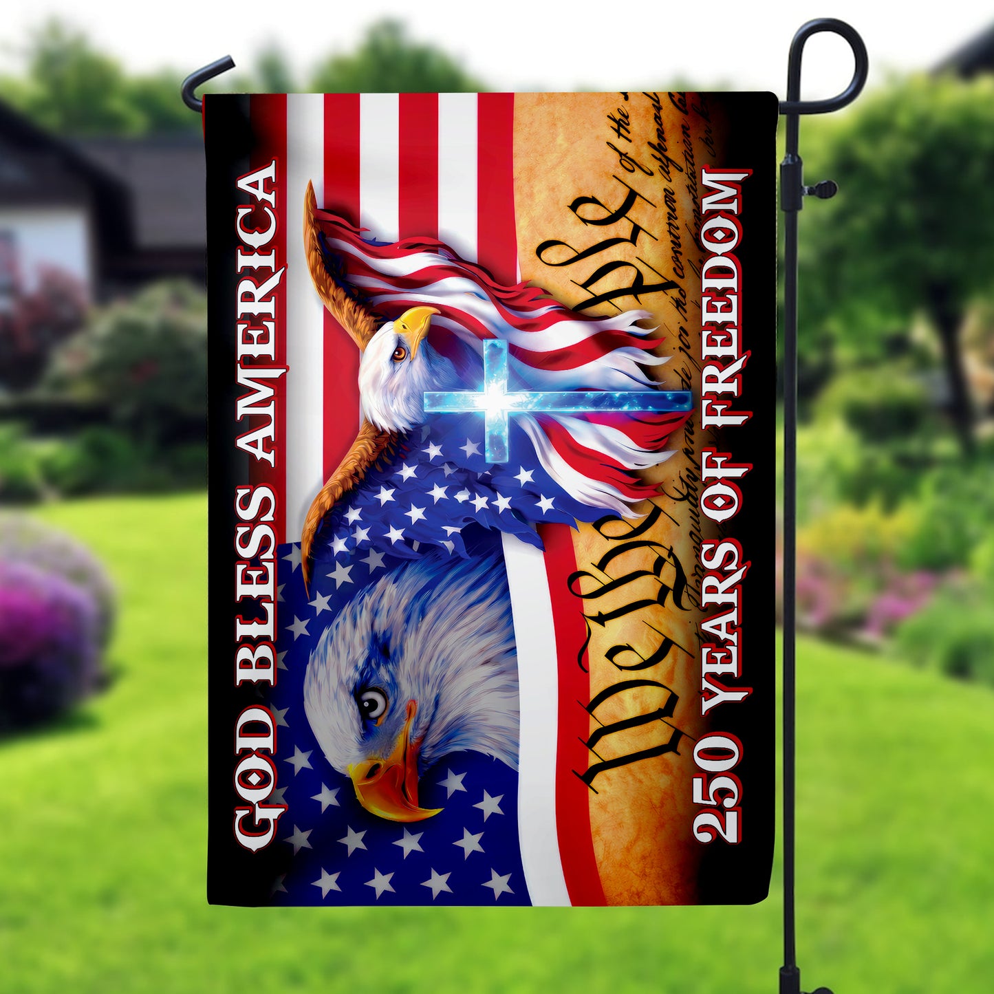 250 Years of Freedom Flag, We the People, God Bless America
