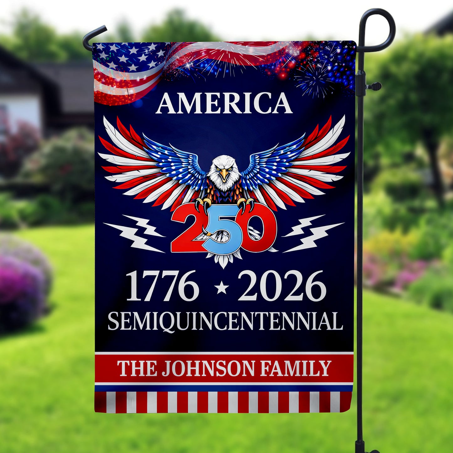 Custom 250 Years America Semiquincentennial Garden Flag