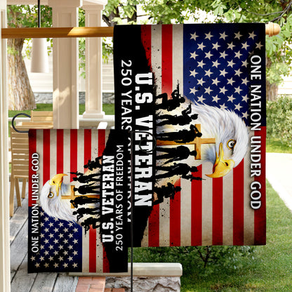 US Veteran One Nation Under God Patriotic 250th Anniversary Flag