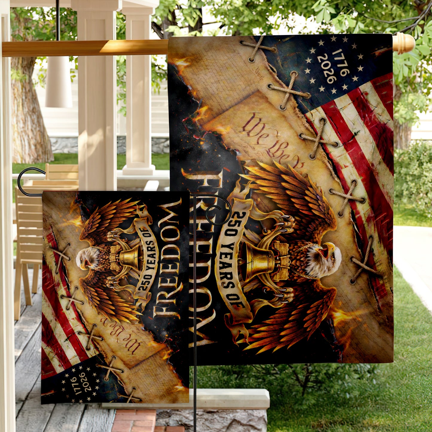 America 250 Freedom Eagle Flag, Patriotic 1776 2026 We The People Outdoor Flag