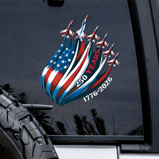 America 250th Anniversary Decal 1776-2026 Patriotic USA Flag Car Window Sticker