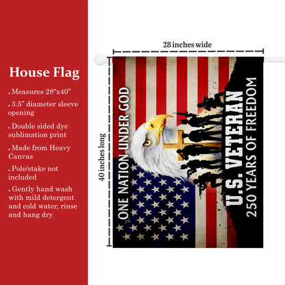 US Veteran One Nation Under God Patriotic 250th Anniversary Flag