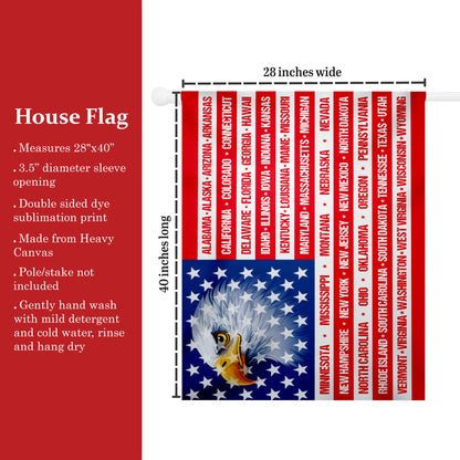 Patriotic 250th Anniversary 50 States Eagle America Flag