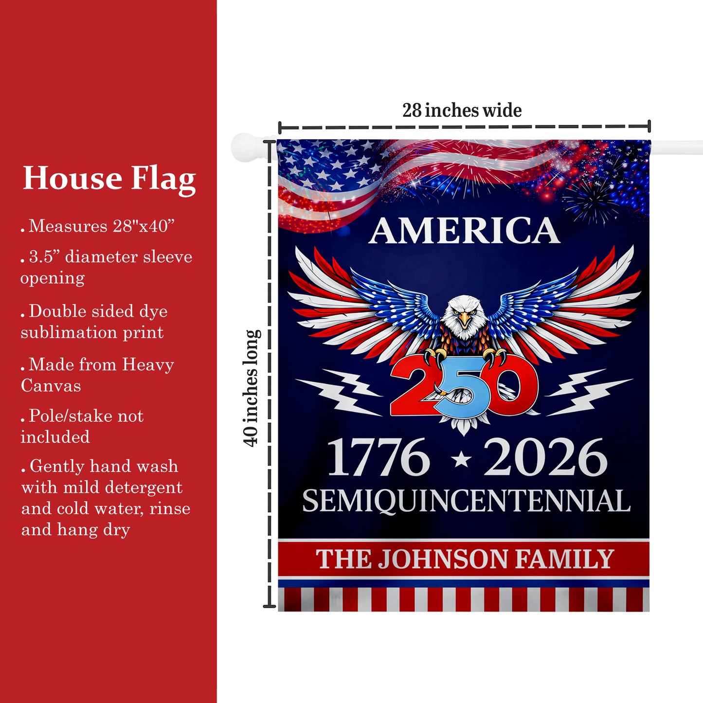 Custom 250 Years America Semiquincentennial Garden Flag