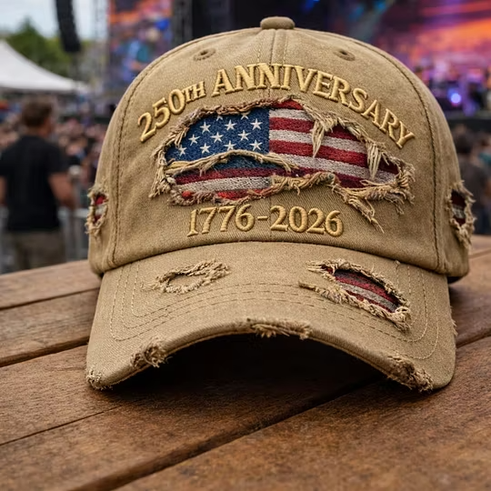 Vintage 250th Anniversary Embroidered Distressed Baseball Cap
