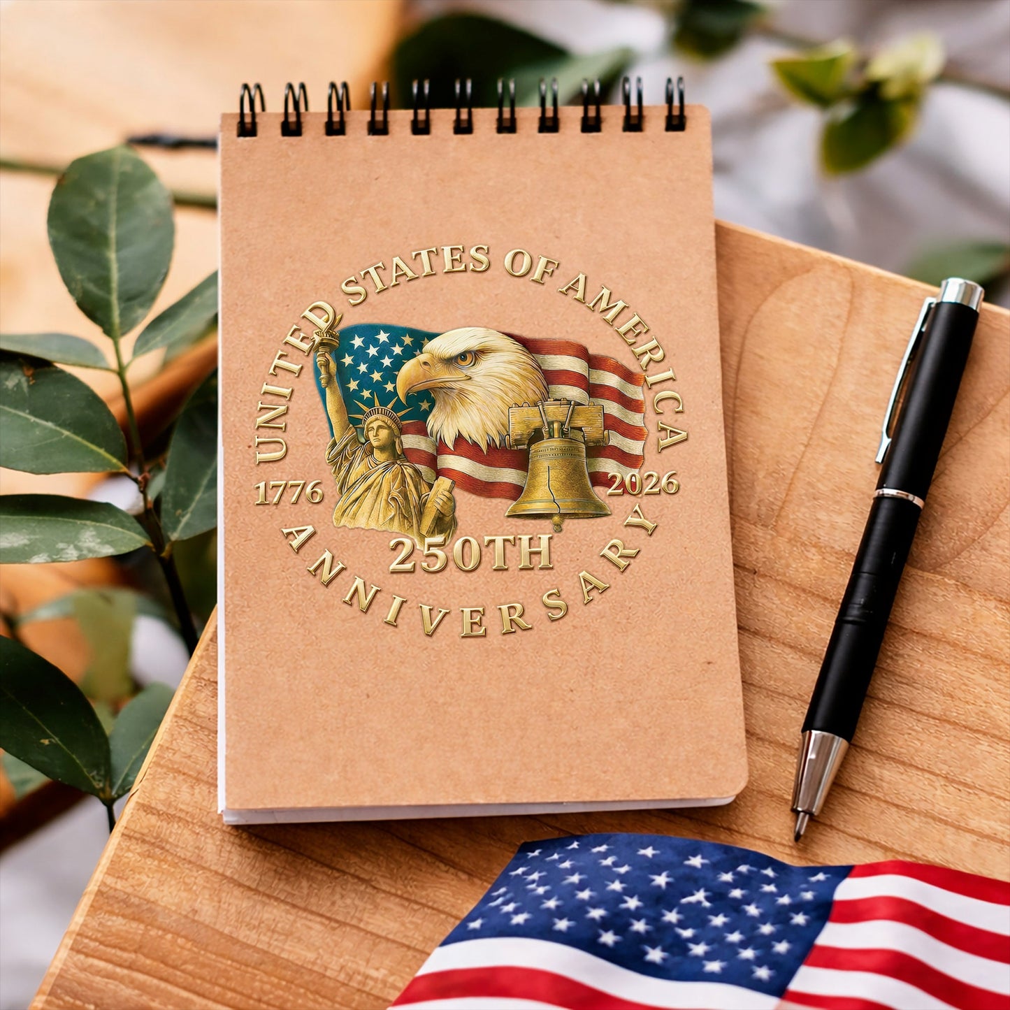 USA Flag Eagle Liberty Bell 250th Anniversary Decal 1776-2026 Patriotic Sticker
