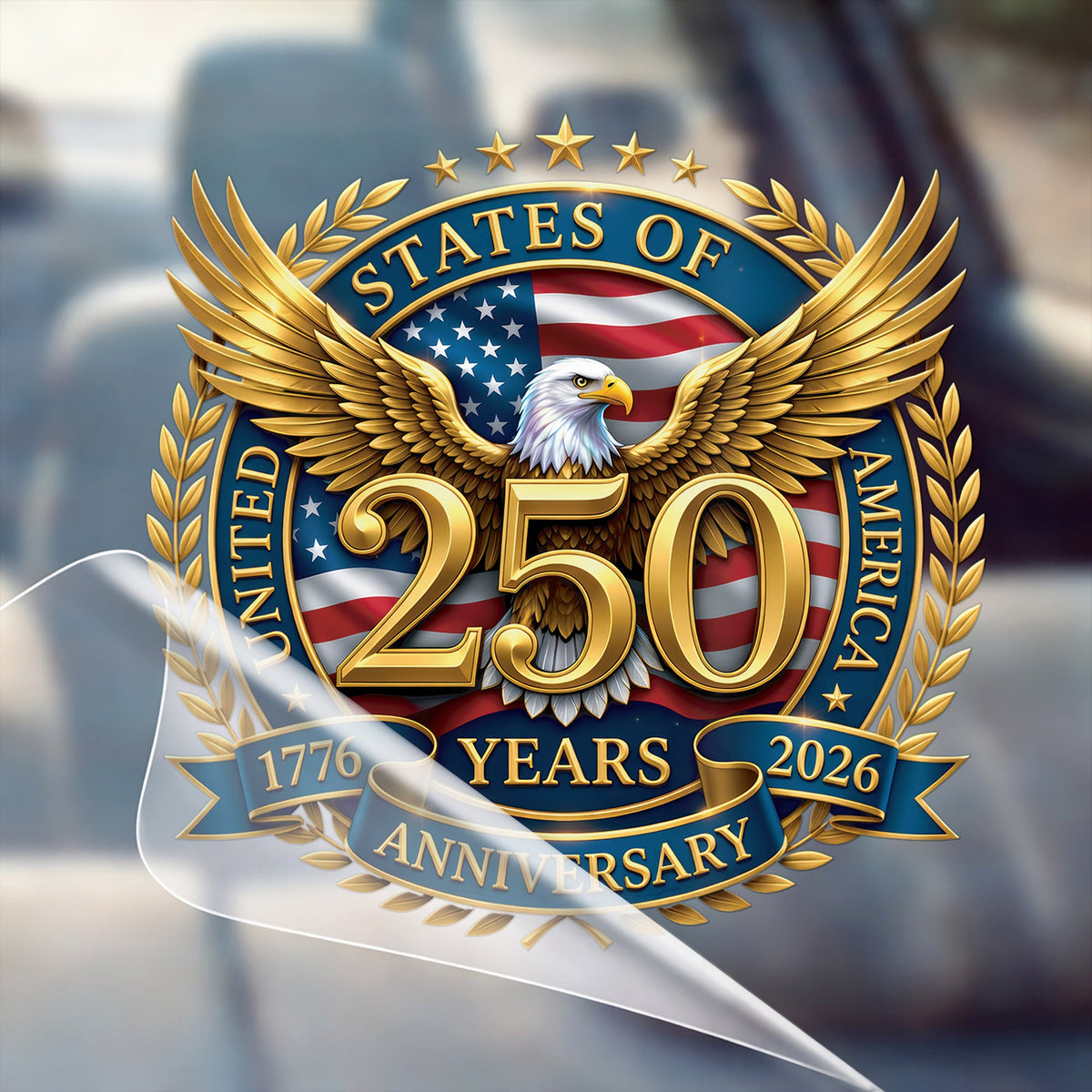 USA Eagle Flag 250th Anniversary Decal 1776-2026 Patriotic Sticker
