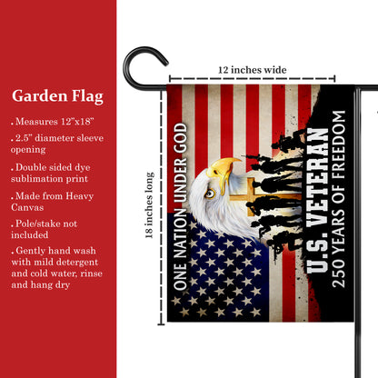 US Veteran One Nation Under God Patriotic 250th Anniversary Flag