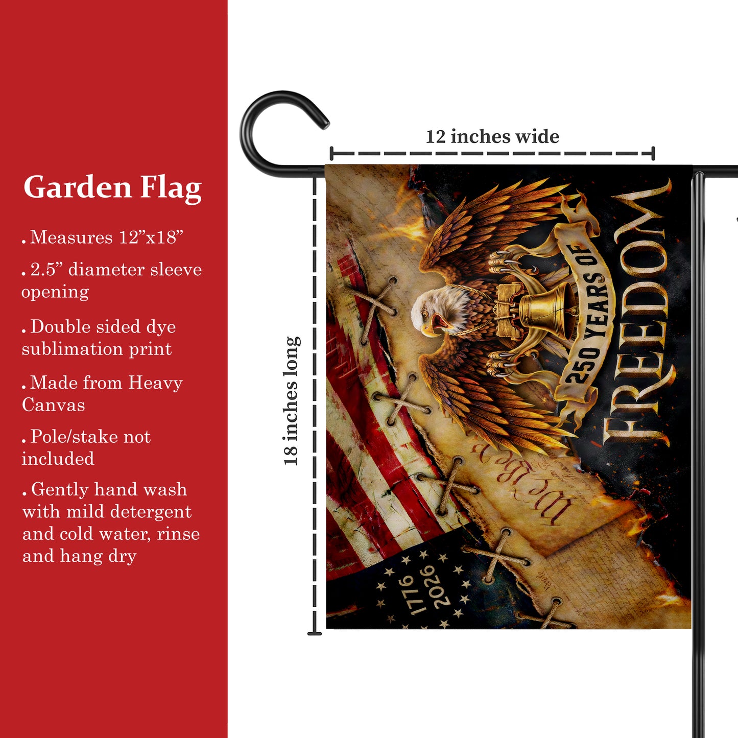 America 250 Freedom Eagle Flag, Patriotic 1776 2026 We The People Outdoor Flag