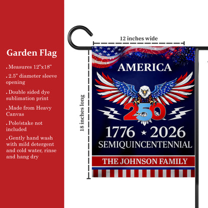 Custom 250 Years America Semiquincentennial Garden Flag