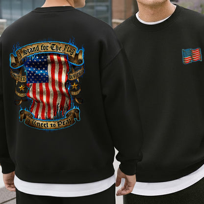 [Two Side] Stand for the Flag, I Kneel to Pray - US Veteran Patriot Shirt