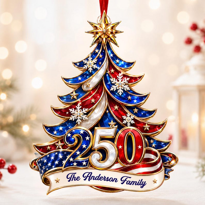 Custom 250th America 2D Acrylic Tree Ornament