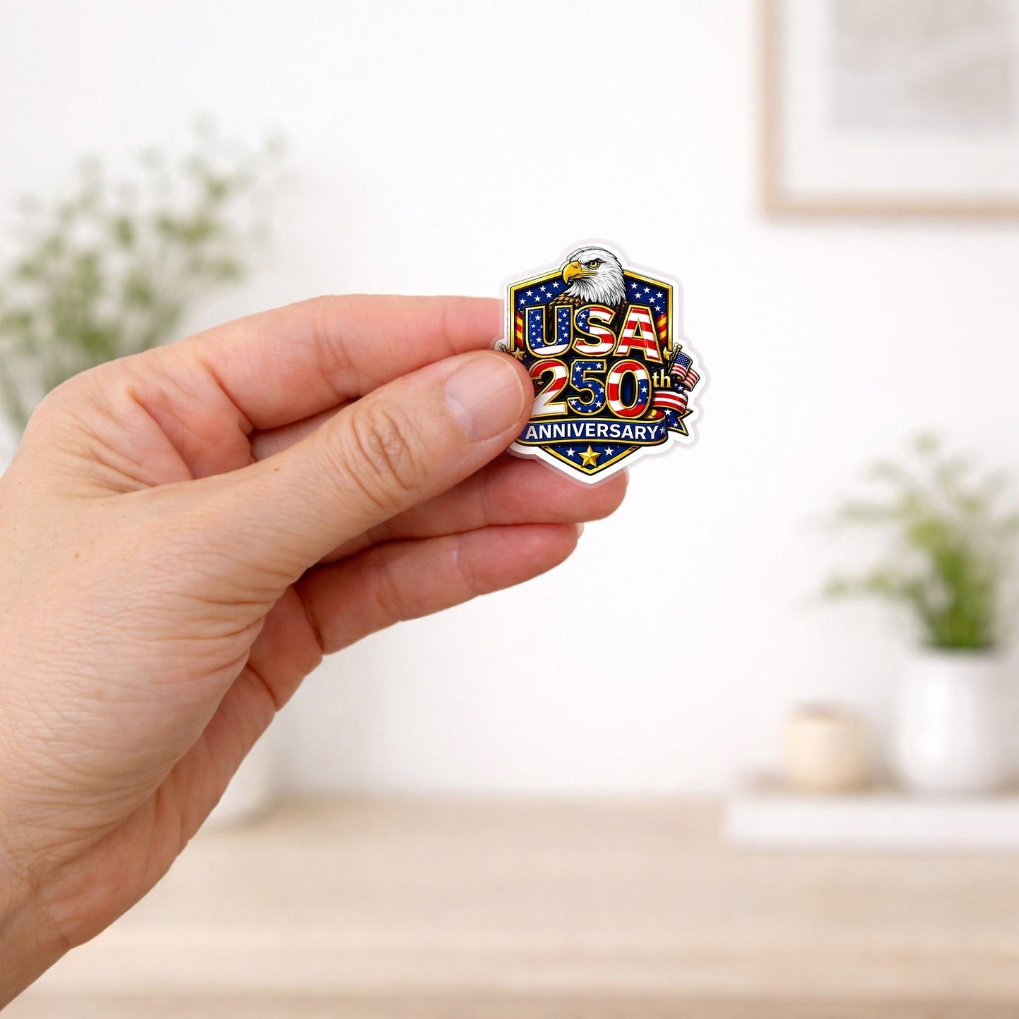 250 Years of USA Eagle Crest Pin – Bold Patriotic Lapel Accessory for Jackets, Hats & Bags