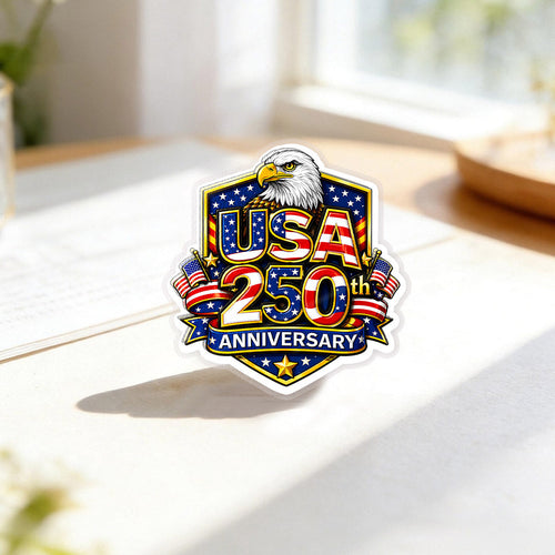250 Years of USA Eagle Crest Pin – Bold Patriotic Lapel Accessory for Jackets, Hats & Bags