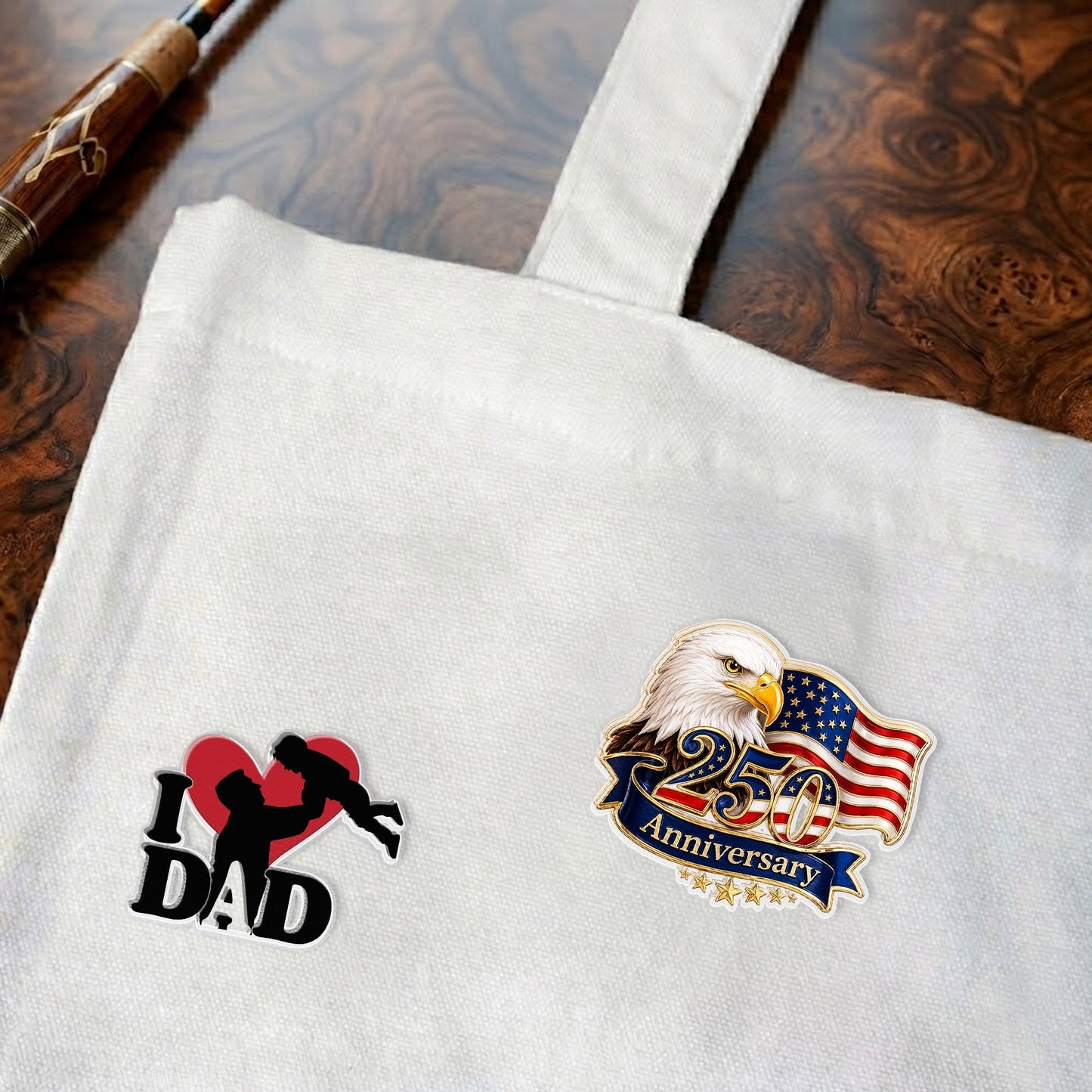 USA 250th Anniversary Eagle Flag – Bold Patriotic Lapel Accessory for Jackets, Hats & Bags