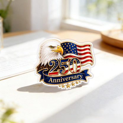 🔥 LIMITED TIME OFFER - America 250 Commemorative Acrylic Pins – Silver Butterfly Clutch Set for Jackets, Hats & Gifts
