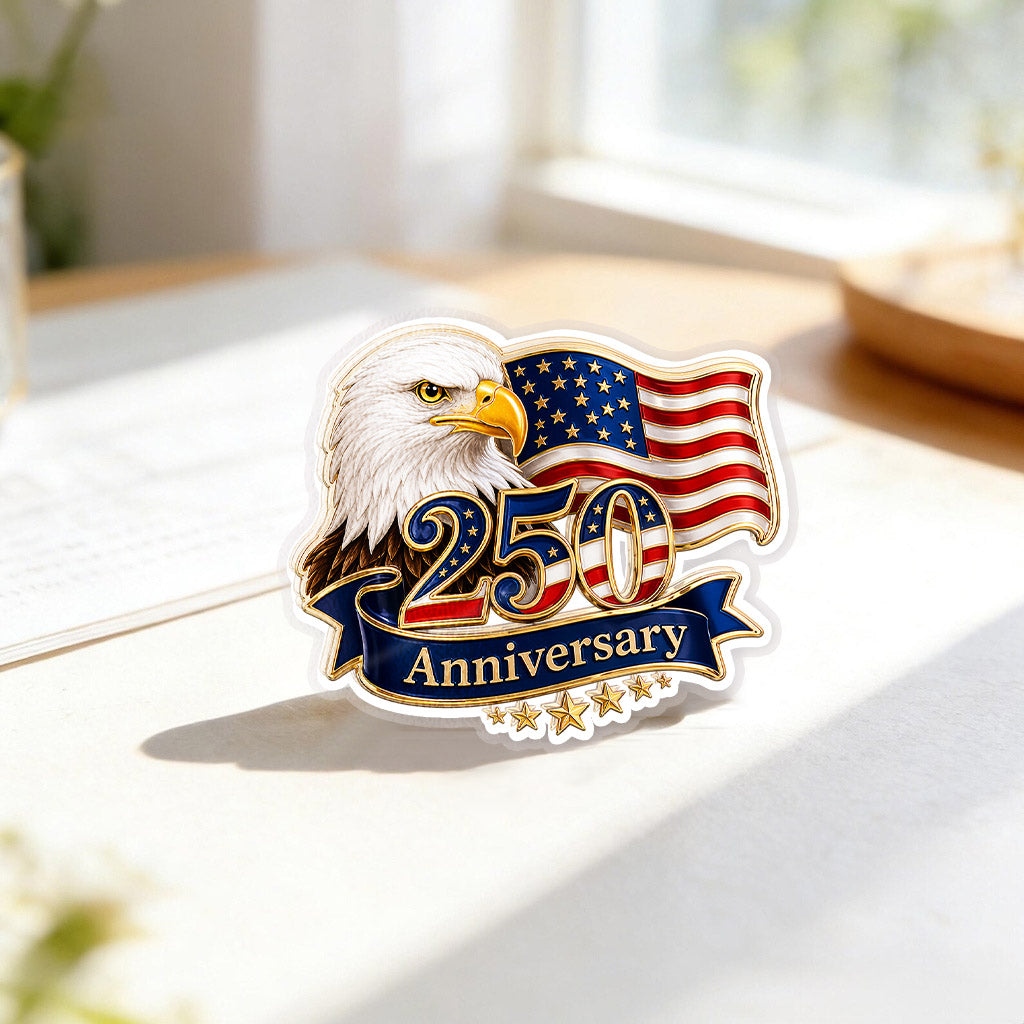 USA 250th Anniversary Eagle Flag – Bold Patriotic Lapel Accessory for Jackets, Hats & Bags
