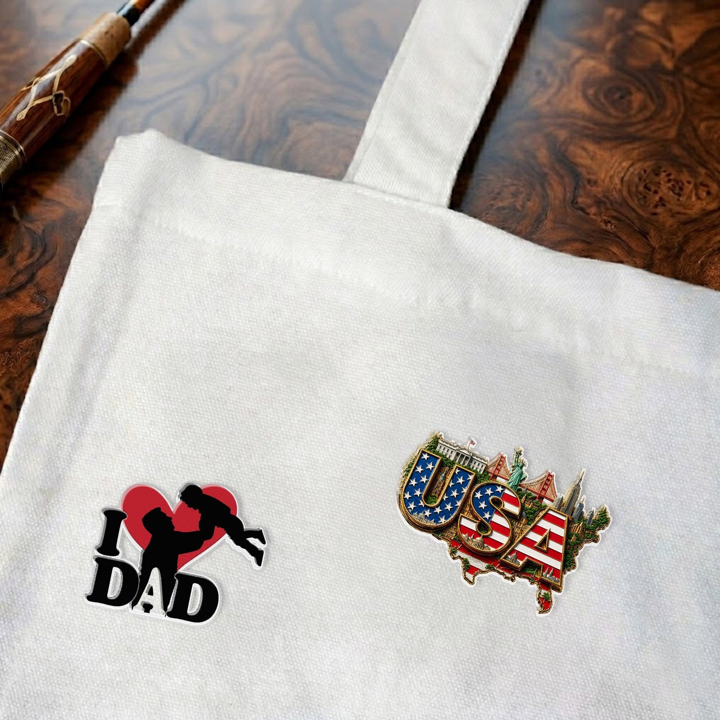 USA Flag Landmark Acrylic Pins – Silver Butterfly Clutch Set for Jackets, Hats & Gifts