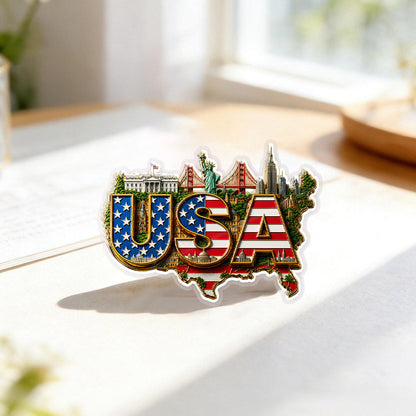 🔥 LIMITED TIME OFFER - America 250 Commemorative Acrylic Pins – Silver Butterfly Clutch Set for Jackets, Hats & Gifts