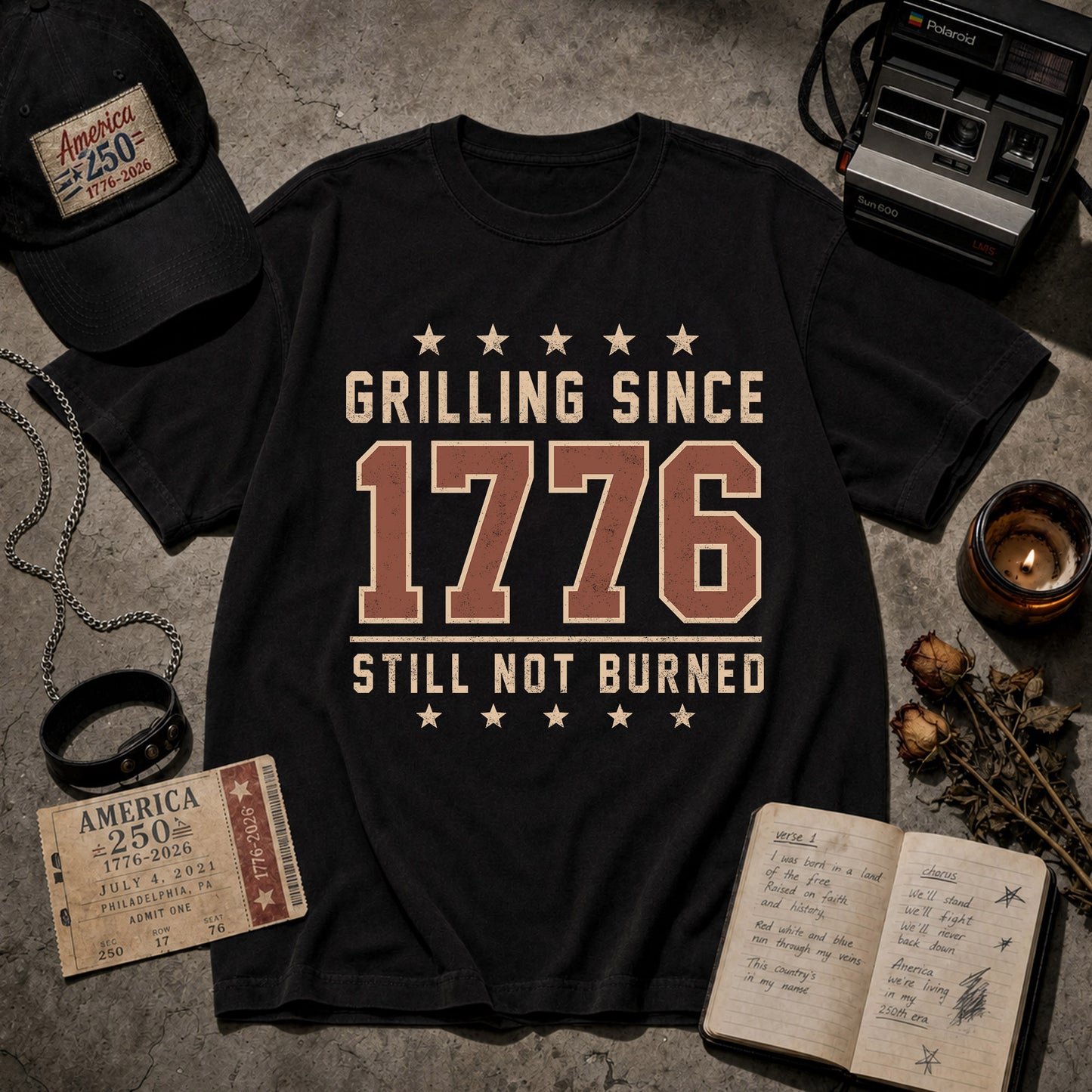 GRILLING SINCE 1776 STILL NOT BURNED, America Semiquincentennial Comfort Colors Shirt