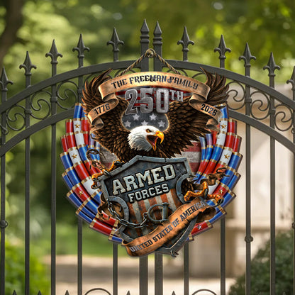 Custom Family Eagle Armed Forces 250th Anniversary Wood Sign