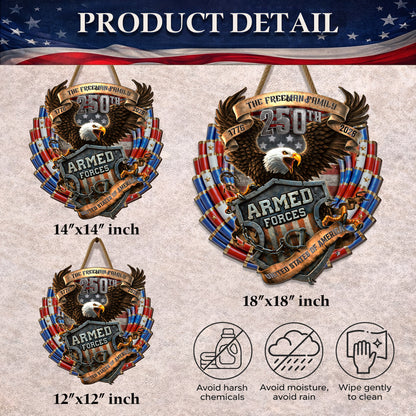 Custom Family Eagle Armed Forces 250th Anniversary Wood Sign