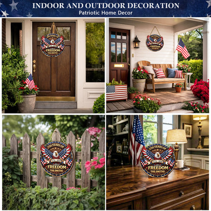 Custom Wood Sign - Personalized America 250th Anniversary Gifts For Mom, Dad, Brother, Sister, Kids - Proud Of Our Shared Story