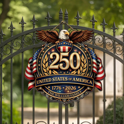 Custom Wood Sign - Personalized America 250th Anniversary Gifts For Mom, Dad, Brother, Sister, Kids