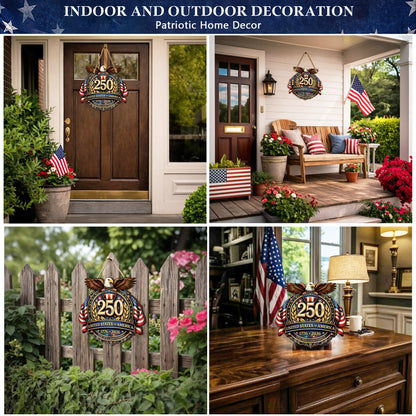 Custom Wood Sign - Personalized America 250th Anniversary Gifts For Mom, Dad, Brother, Sister, Kids