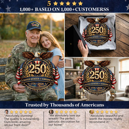 Custom Wood Sign - Personalized America 250th Anniversary Gifts For Mom, Dad, Brother, Sister, Kids