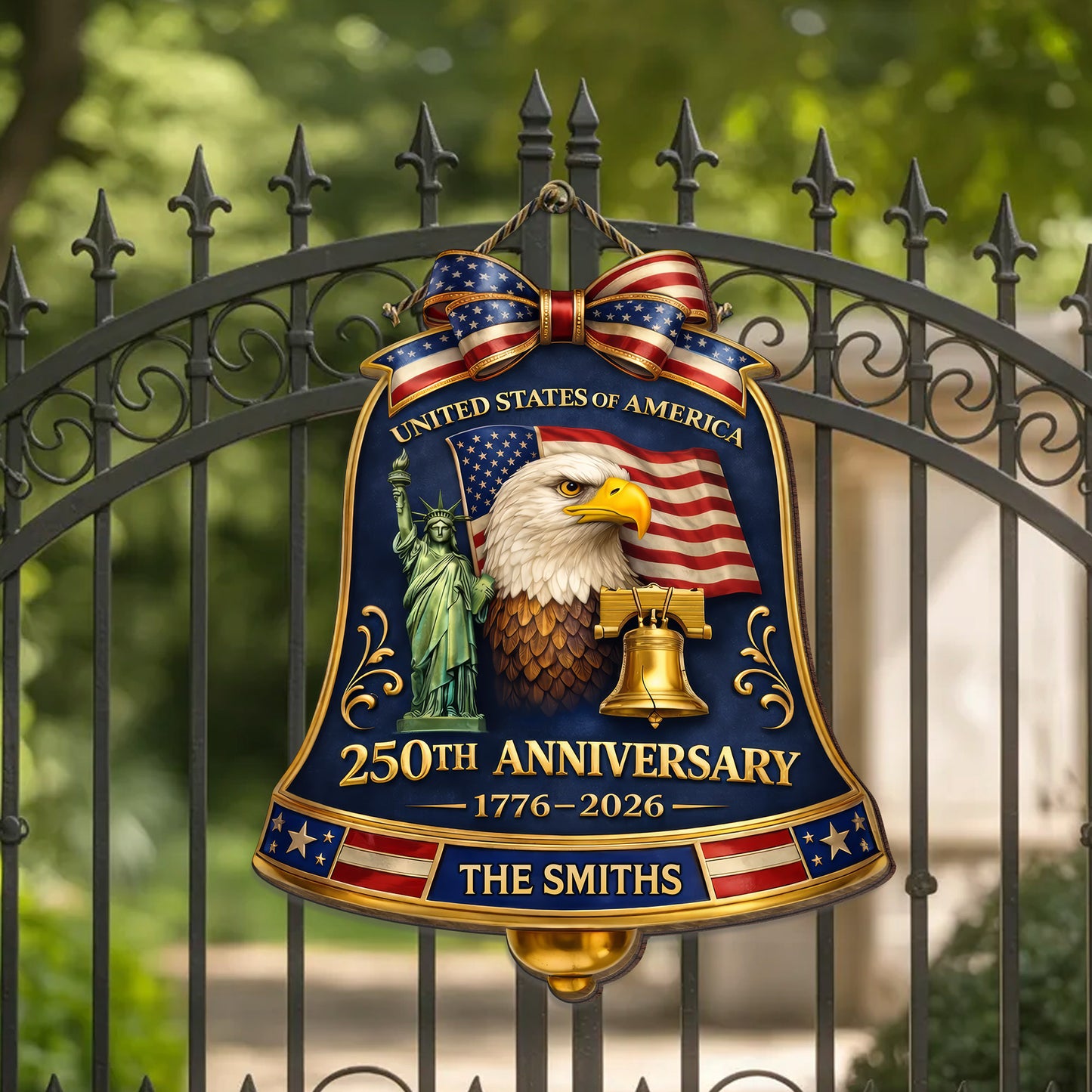 Custom Wood Sign - Personalized America 250th Anniversary Gifts For Mom, Dad, Brother, Sister, Kids