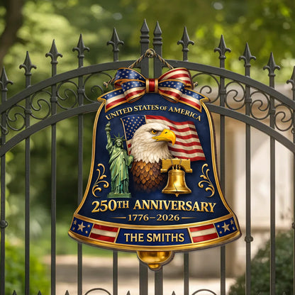 Custom Wood Sign - Personalized America 250th Anniversary Gifts For Mom, Dad, Brother, Sister, Kids